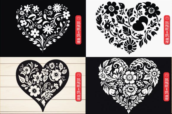 Cricut Paper Cut Floral Heart SVG