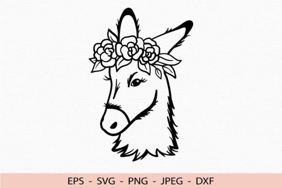 Donkey Svg Floral Farm Animal Cricut Dxf