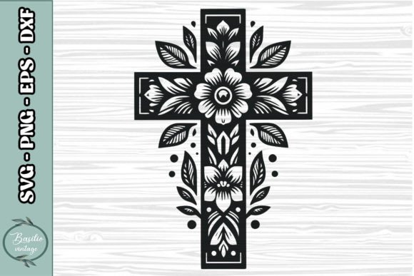 Floral Cross SVG Clipart 14