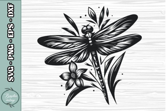 Floral Dragonfly SVG Clipart 11