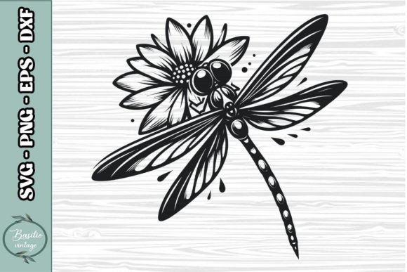 Floral Dragonfly SVG Clipart 15