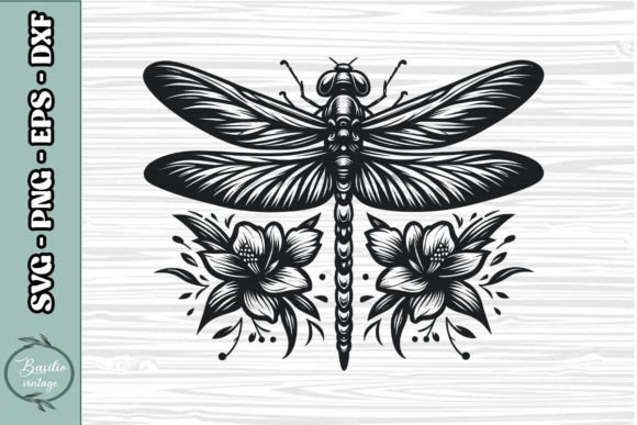 Floral Dragonfly SVG Clipart 20
