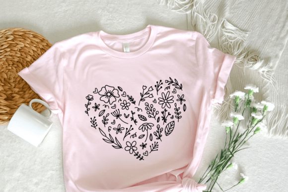 Flower Heart SVG, Floral Heart Svg