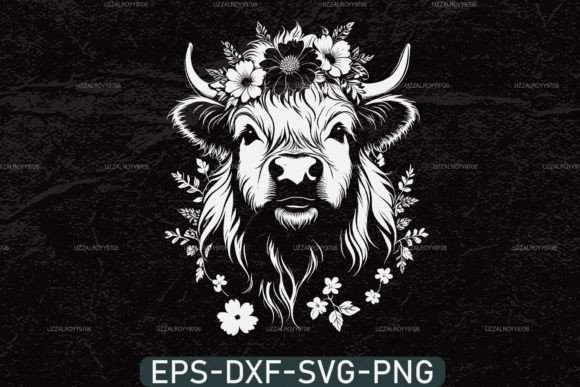 Highland Cow Svg Floral Highland Cow Svg
