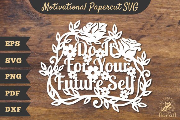Motivational Floral Papercut SVG 2