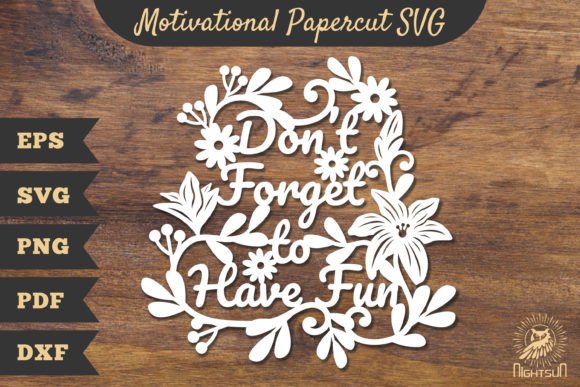 Motivational Floral Papercut SVG 3