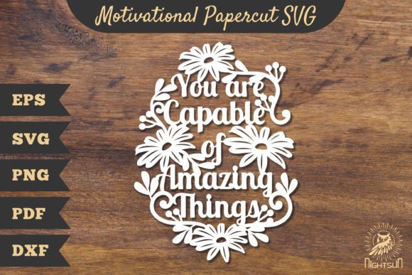 Motivational Floral Papercut SVG 4