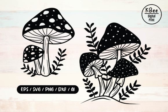 Mushroom Svg Floral Mushroom Svg
